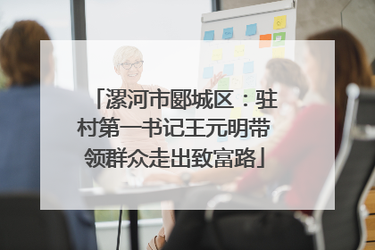 漯河市郾城区：驻村第一书记王元明带领群众走出致富路
