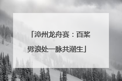 漳州龙舟赛：百桨劈浪处一脉共潮生