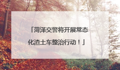 菏泽交警将开展常态化渣土车整治行动！