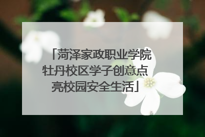 菏泽家政职业学院牡丹校区学子创意点亮校园安全生活