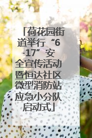 荷花园街道举行“6·17”安全宣传活动暨恒达社区微型消防站应急小分队启动式
