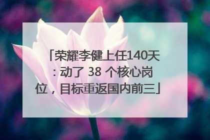 荣耀李健上任140天：动了 38 个核心岗位，目标重返国内前三