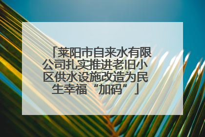 莱阳市自来水有限公司扎实推进老旧小区供水设施改造为民生幸福“加码”