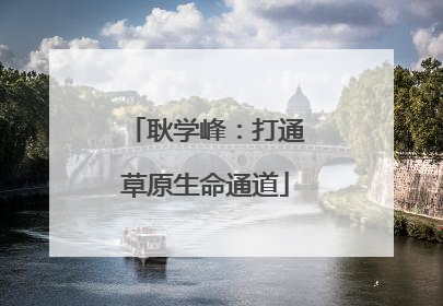 耿学峰：打通草原生命通道