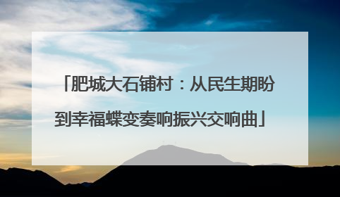 肥城大石铺村：从民生期盼到幸福蝶变奏响振兴交响曲