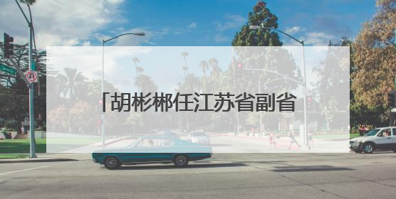 胡彬郴任江苏省副省长、省公安厅厅长