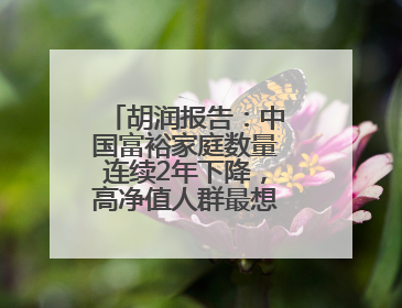胡润报告：中国富裕家庭数量连续2年下降，高净值人群最想要“健康”