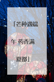 芒种遇端午 药香满夏都