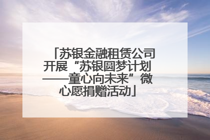 苏银金融租赁公司开展“苏银圆梦计划——童心向未来”微心愿捐赠活动
