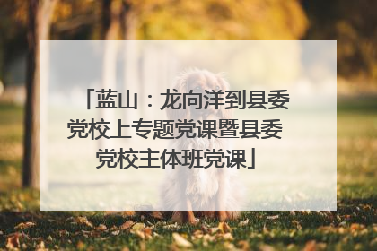 蓝山：龙向洋到县委党校上专题党课暨县委党校主体班党课