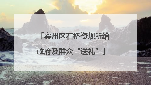 襄州区石桥资规所给政府及群众“送礼”