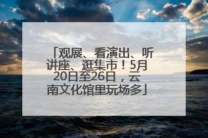 观展、看演出、听讲座、逛集市！5月20日至26日，云南文化馆里玩场多