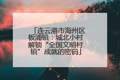 连云港市海州区板浦镇：城北小村解锁“全国文明村镇”成就的密码