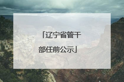 辽宁省管干部任前公示