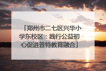 郑州市二七区兴华小学东校区：践行公益初心促进普特教育融合