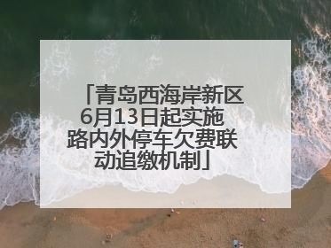 青岛西海岸新区6月13日起实施路内外停车欠费联动追缴机制