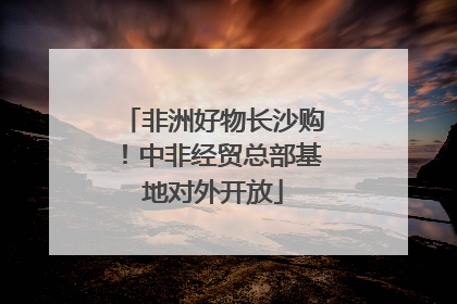 非洲好物长沙购！中非经贸总部基地对外开放