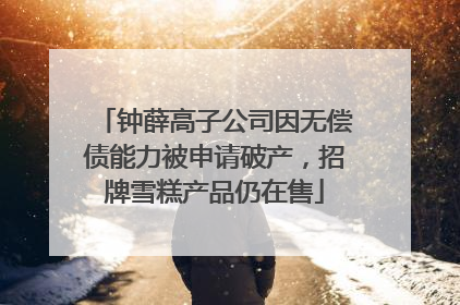 钟薛高子公司因无偿债能力被申请破产，招牌雪糕产品仍在售