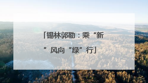 锡林郭勒：乘“新”风向“绿”行