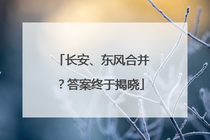 长安、东风合并？答案终于揭晓