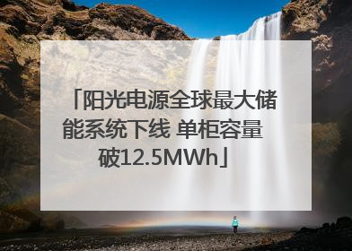 阳光电源全球最大储能系统下线 单柜容量破12.5MWh
