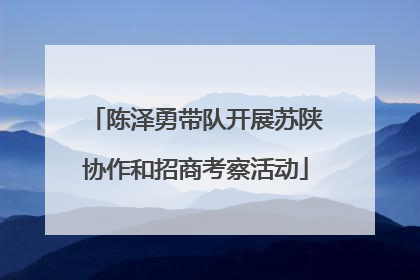 陈泽勇带队开展苏陕协作和招商考察活动