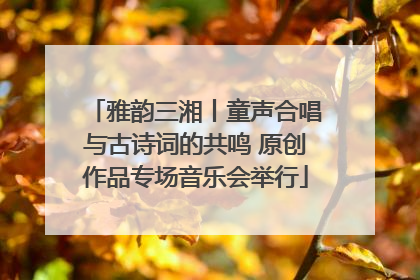 雅韵三湘丨童声合唱与古诗词的共鸣 原创作品专场音乐会举行