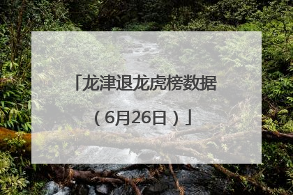 龙津退龙虎榜数据（6月26日）