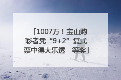 1007万！宝山购彩者凭“9+2”复式票中得大乐透一等奖