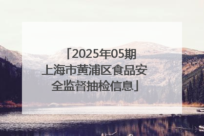 2025年05期上海市黄浦区食品安全监督抽检信息