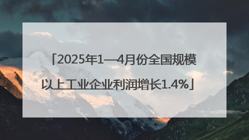 2025年1—4月份全国规模以上工业企业利润增长1.4%