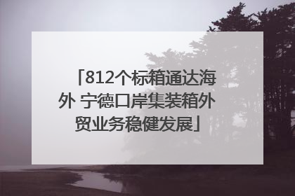 812个标箱通达海外 宁德口岸集装箱外贸业务稳健发展