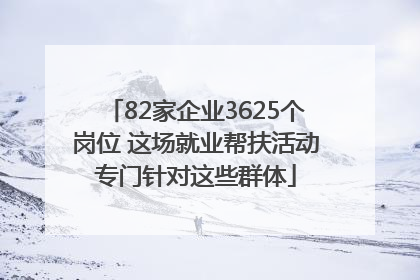 82家企业3625个岗位 这场就业帮扶活动专门针对这些群体