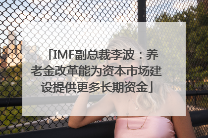 IMF副总裁李波：养老金改革能为资本市场建设提供更多长期资金